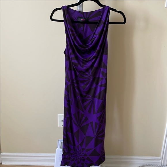 Versace Versus purple cowl neck midi dress, size US M/8 - Picture 3 of 10